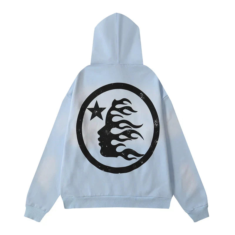 Hellstar Hoodie Light Blue Black