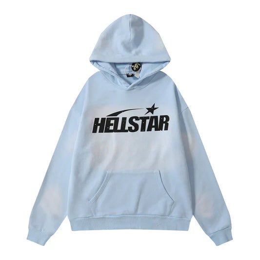 Hellstar Hoodie Light Blue Black