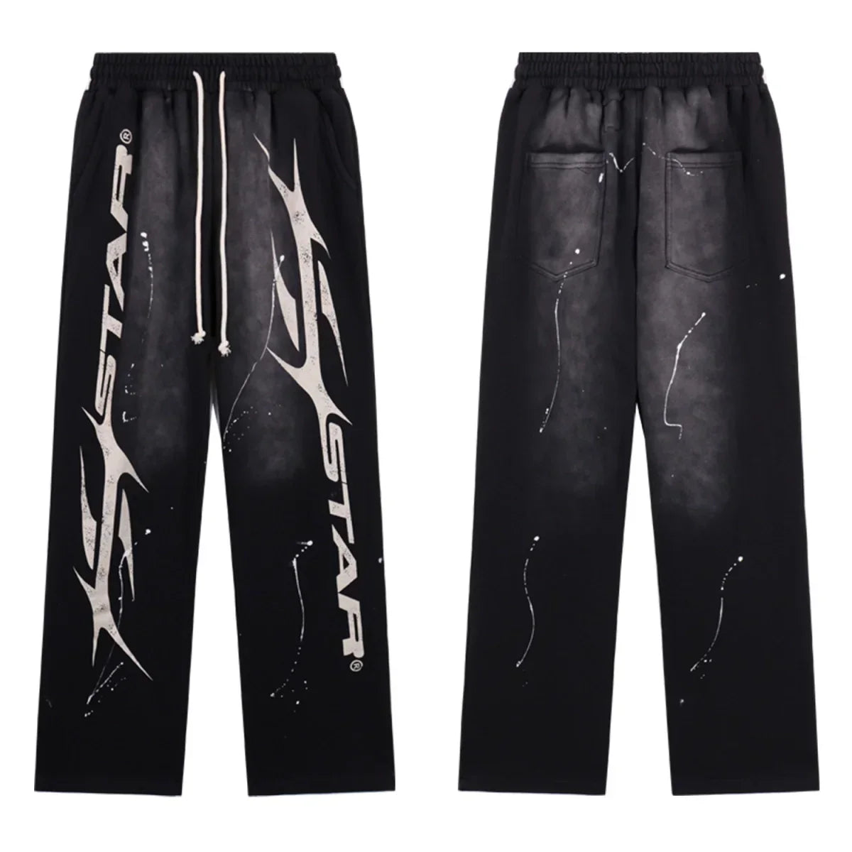 Hellstar Paint Sweatpants Black White