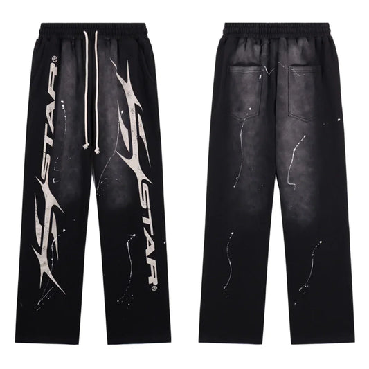 Hellstar Paint Sweatpants Black White