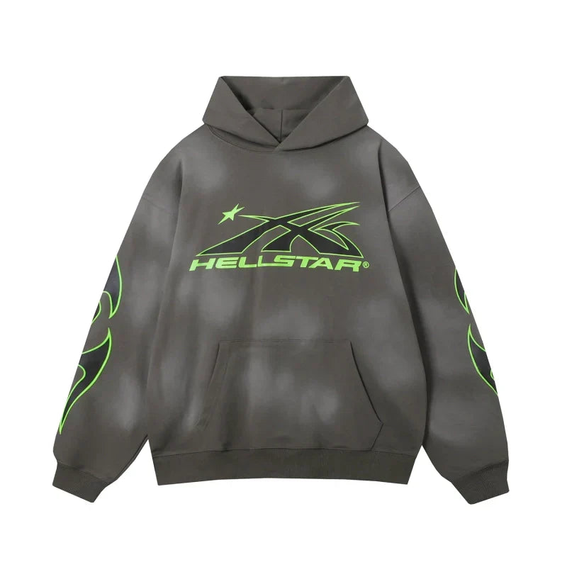 Hellstar Sport Hoodie Grey Green